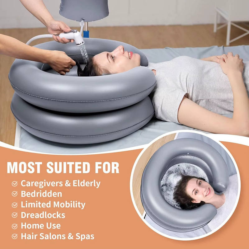 Portable Shampoo Basin with Neck Support for Elderly Kids and