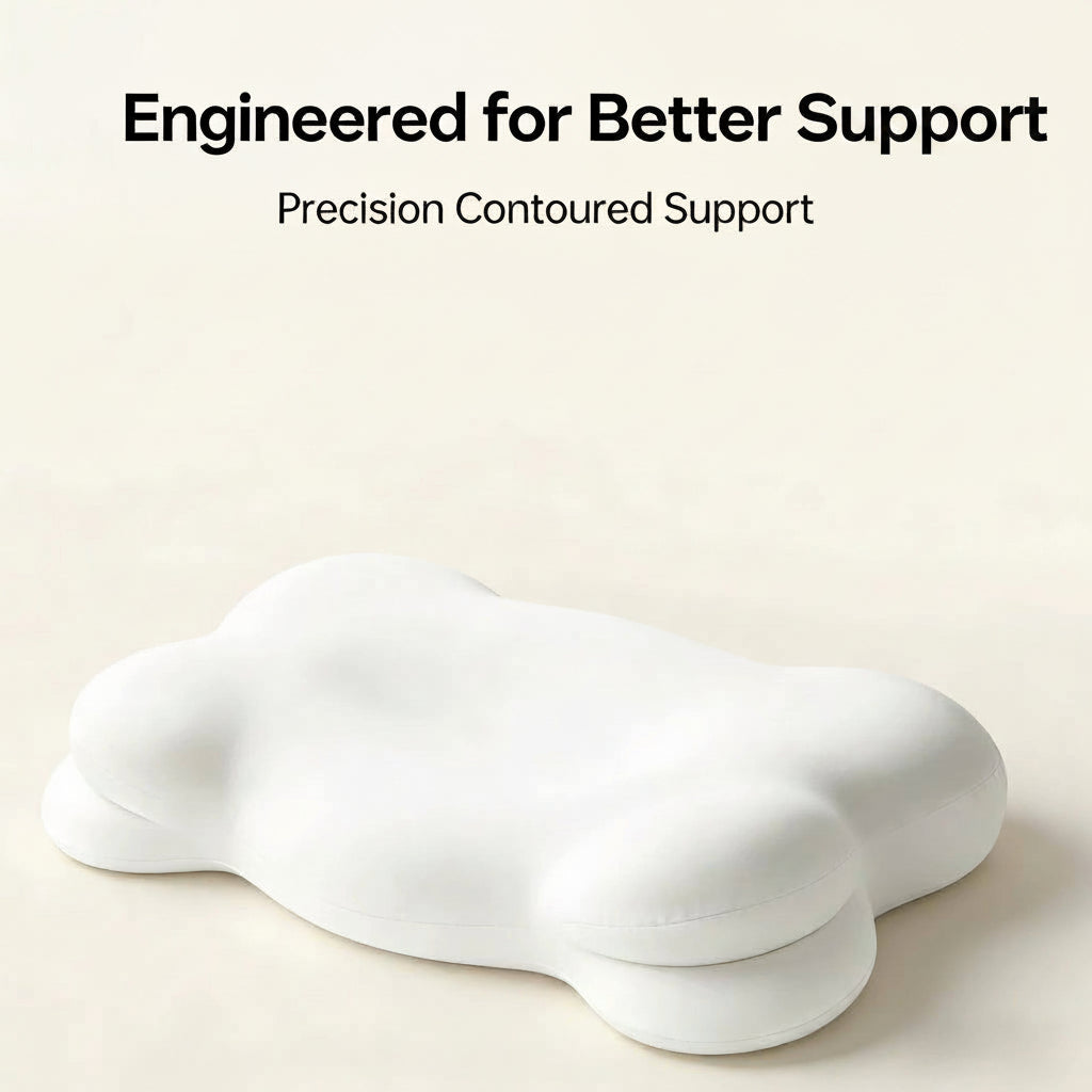 Ergonomic Memory Foam Pillow with Cooling Cover Dual Height Support