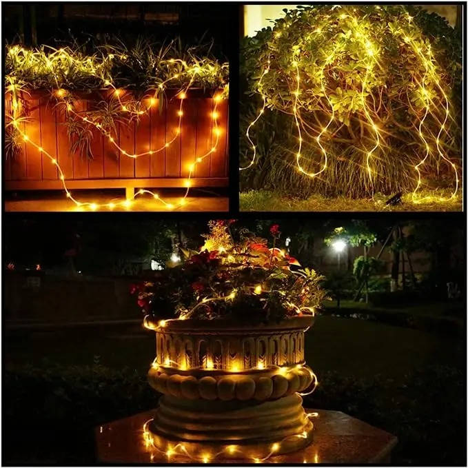 Outdoor String Lights for Garden Tree and Fence