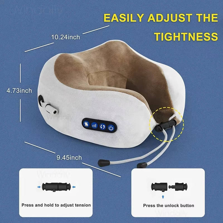 Ergonomic Travel Neck Pillow with Massager for Comfort and Relaxation