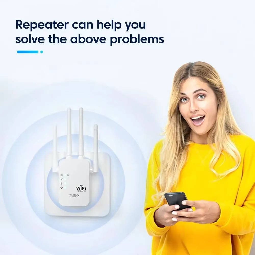 WiFi Extender Dual Band Repeater with Ethernet Port and Antennas