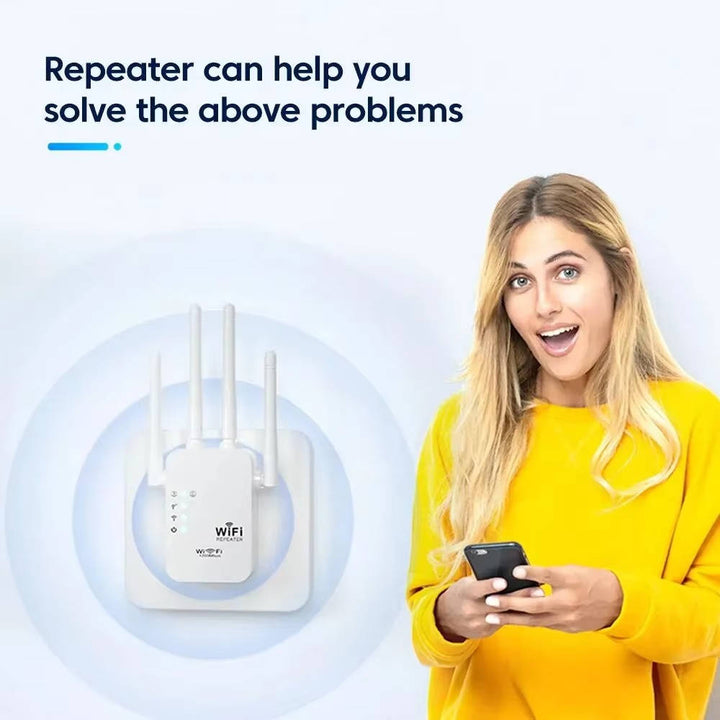 WiFi Extender Dual Band Repeater with Ethernet Port and Antennas