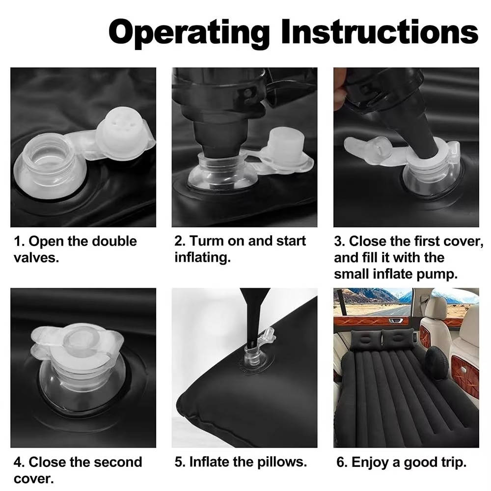 Portable Air Mattress with Pump for Car Backseat Inflatable Camping