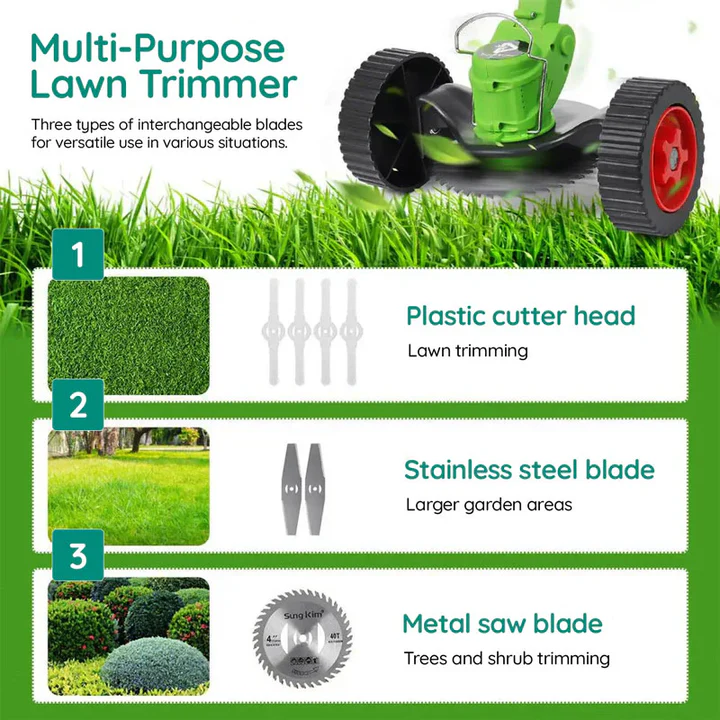 Electric Cordless Grass Trimmer Battery Operated Powerful