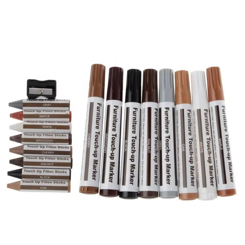 Furniture Repair Kit Wood Touch-Up Markers and Wax Sticks with