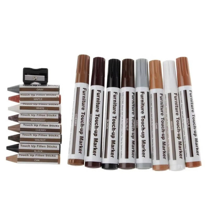 Furniture Repair Kit Wood Touch-Up Markers and Wax Sticks with