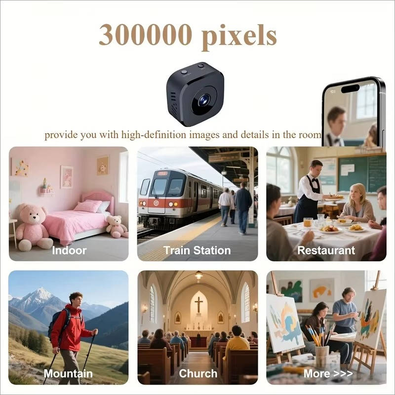 Wireless Indoor Security Camera 4K Wi-Fi Night Vision Motion Detection
