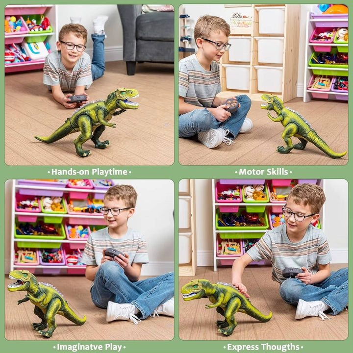 Kids Remote Control Dinosaur Toy with Mist Spray Roaring Sounds Large