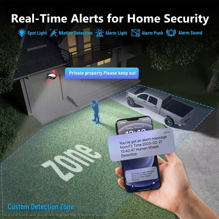 Outdoor WiFi Security Camera 4K 8MP Panoramic Night Vision