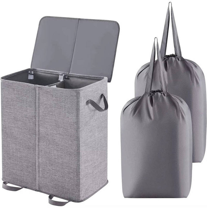 Large Laundry Hamper Basket Foldable with Removable Bags and