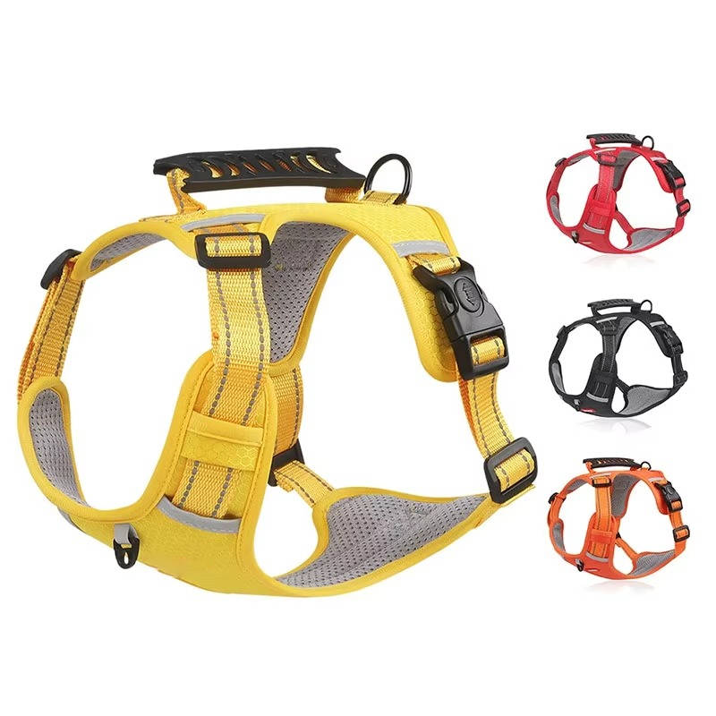 Adjustable Reflective Dog Harness Breathable Mesh No Pull Saddle