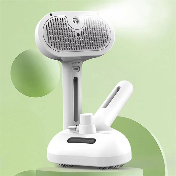 Pet Hair Steam Brush Self-Cleaning Grooming Tool