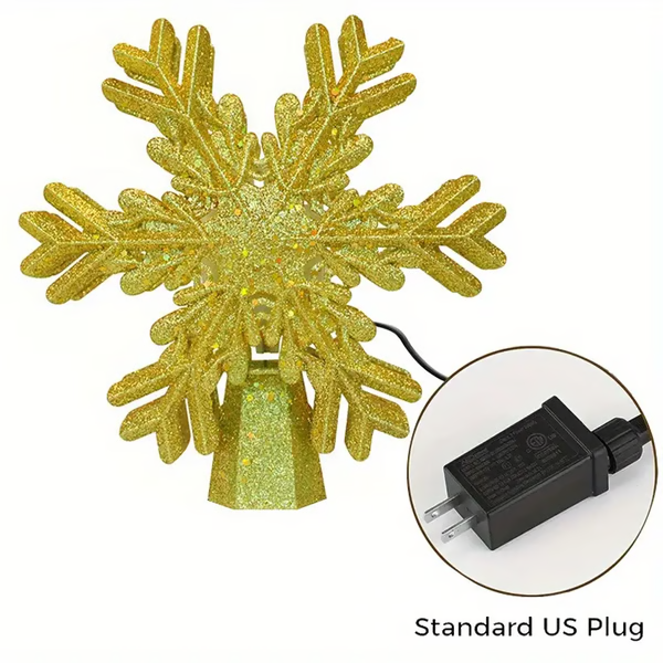 LED Snowflake Projector Christmas Tree Topper Decorative