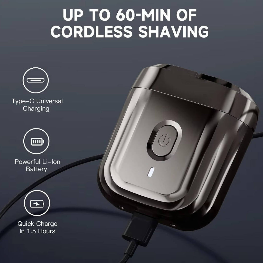 Mens Electric Shaver Waterproof Rotary USB Rechargeable