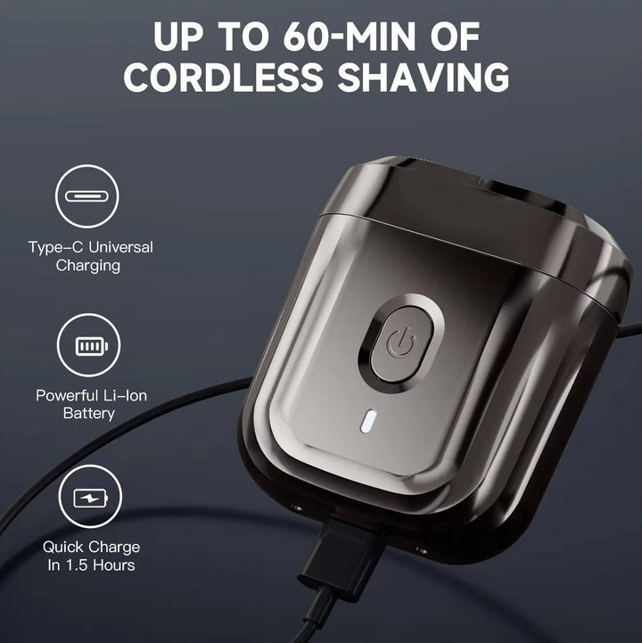 Mens Electric Shaver Waterproof Rotary USB Rechargeable