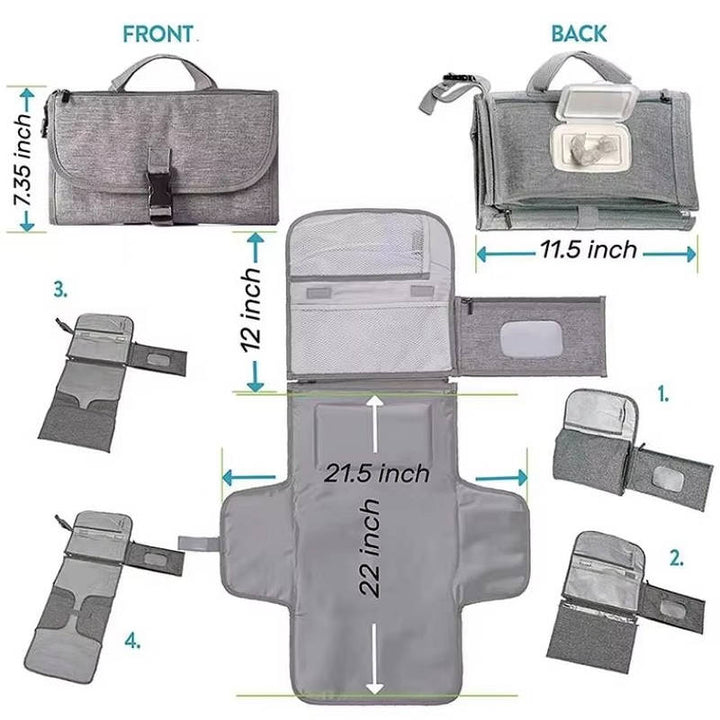 Baby Changing Pad Portable with Wipes Pocket Travel Mat