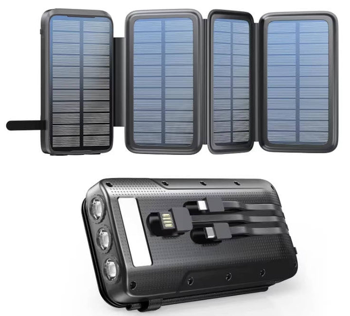 Portable Solar Power Bank Wireless Charger 48000mAh with USB-C and