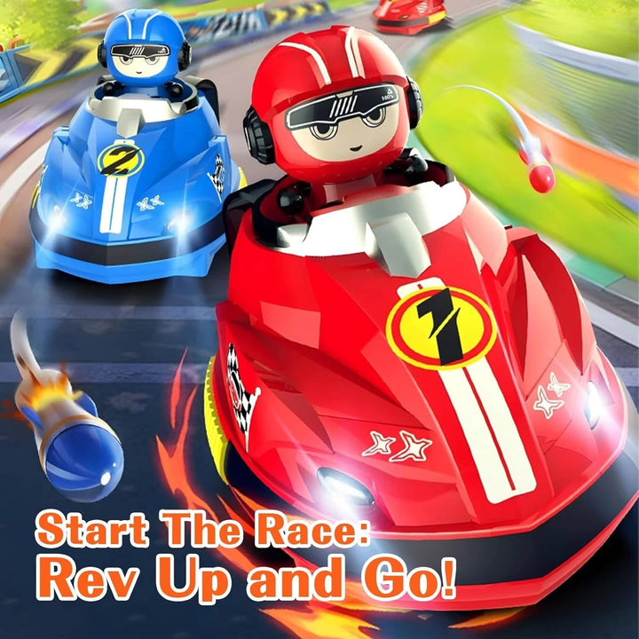 Kids Remote Control Bumper Cars with Ejecting Drivers Set