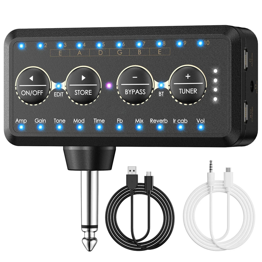 Portable Guitar Headphone Amplifier Mini Plug-In for Acoustic Bass - Lenila