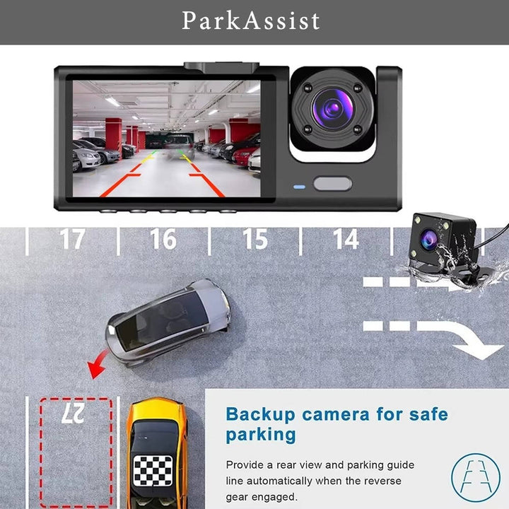 Car Dashcam Front and Rear with Display Screen High Resolution