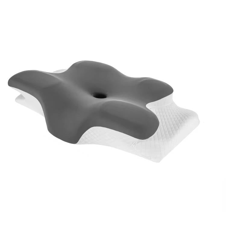 Ergonomic Memory Foam Neck Pillow with Cooling Ice Silk Case