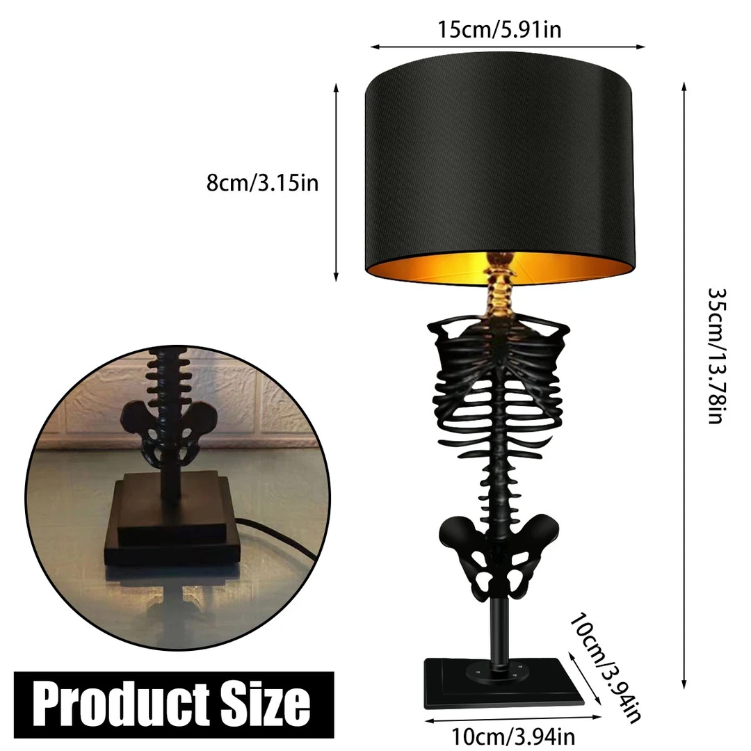 Handcrafted Gothic Table Lamp Skeleton Design
