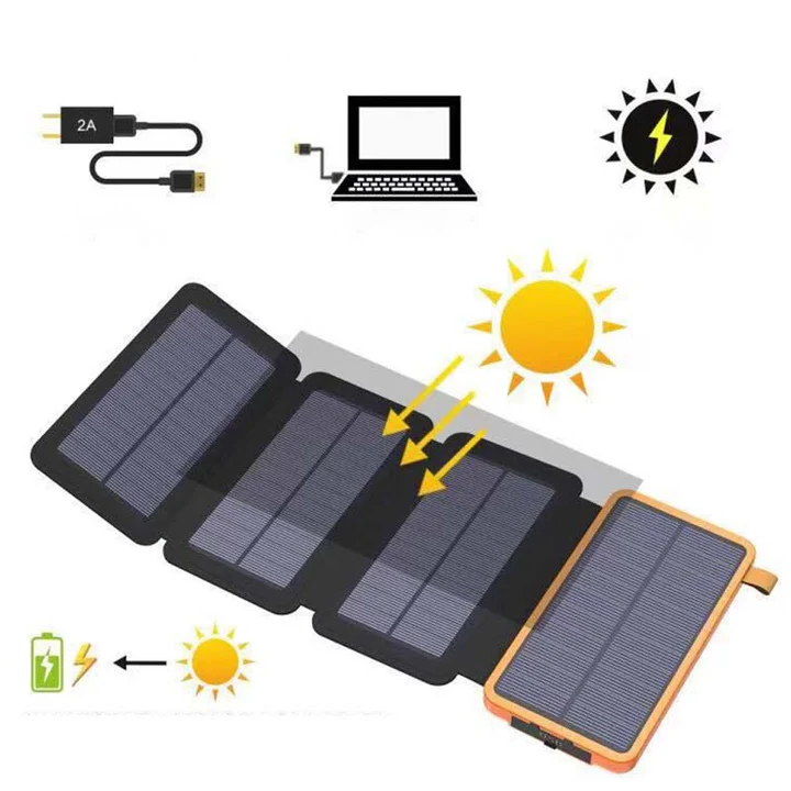High-Capacity Solar Power Bank Portable USB