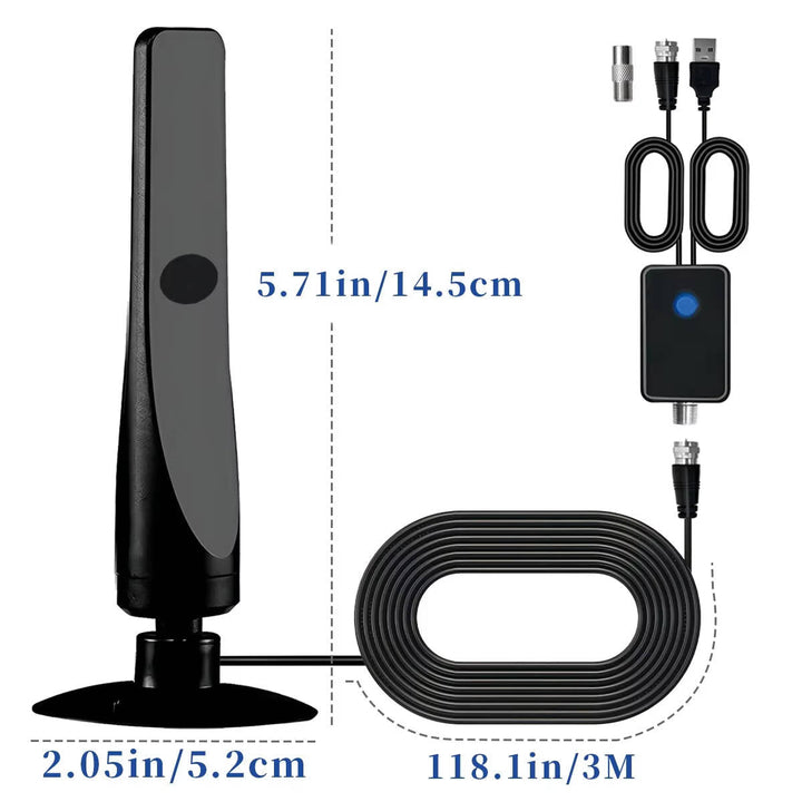 Indoor Digital TV Antenna Signal Amplifier Compact Design