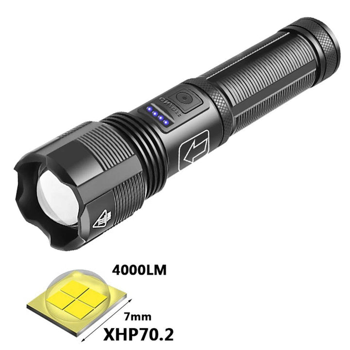 Rechargeable LED Flashlight Aluminum Tactical Zoomable