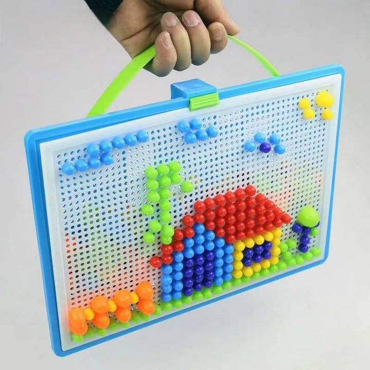 Kids Puzzle Toy Peg Board Set with Storage Stem Fine Motor Skills