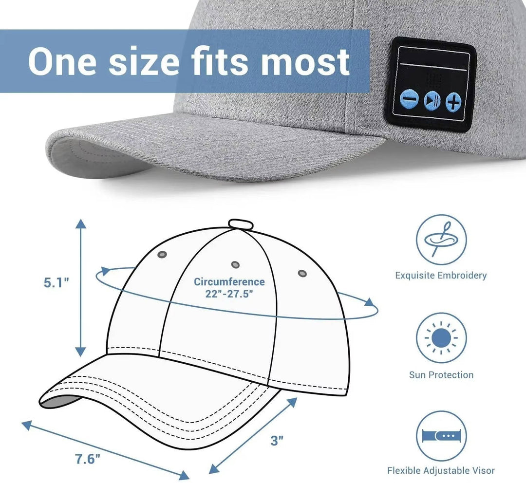 Wireless Bluetooth Baseball Cap with Speaker Adjustable Fit
