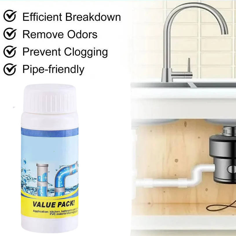 Drain Cleaner with Fast-Acting Foam Formula for Kitchen and Bathroom