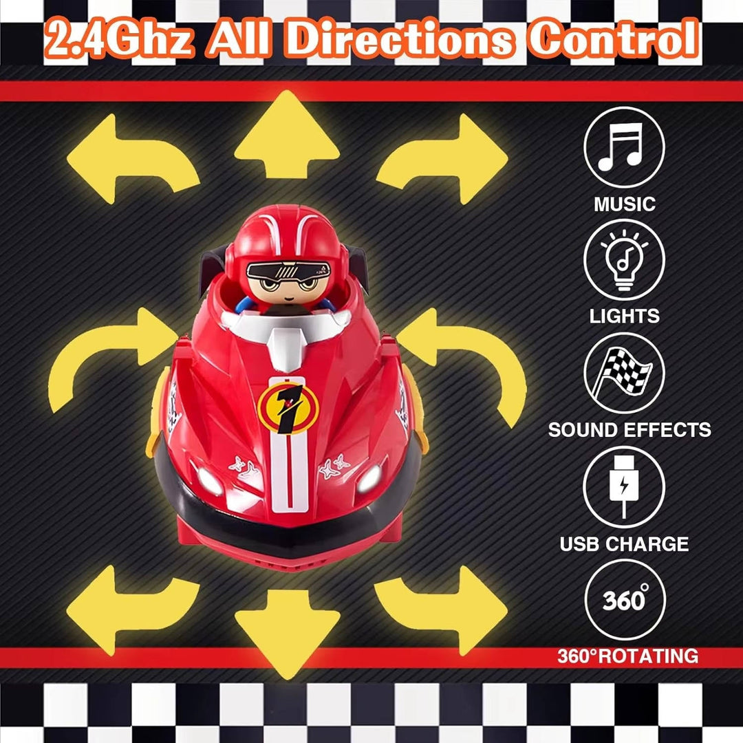 Kids Remote Control Bumper Cars with Ejecting Drivers Set
