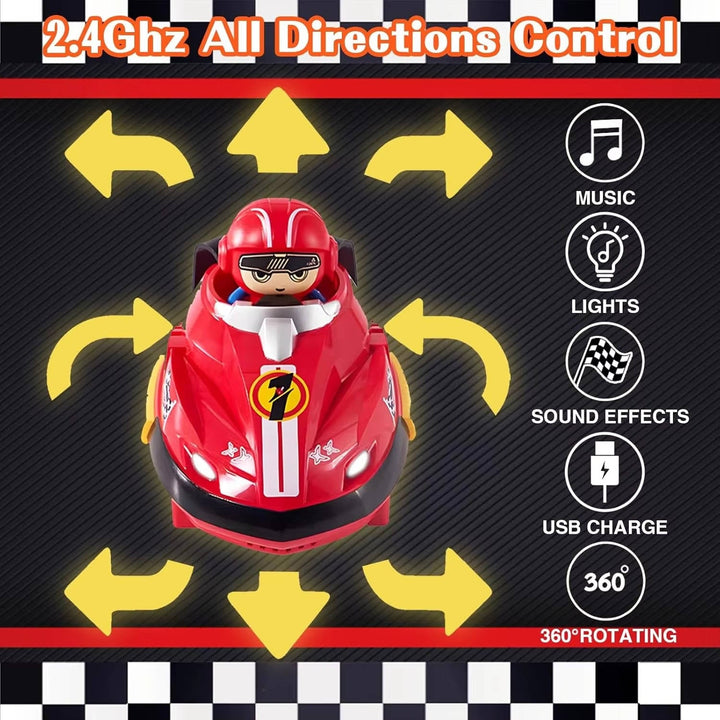 Kids Remote Control Bumper Cars with Ejecting Drivers Set