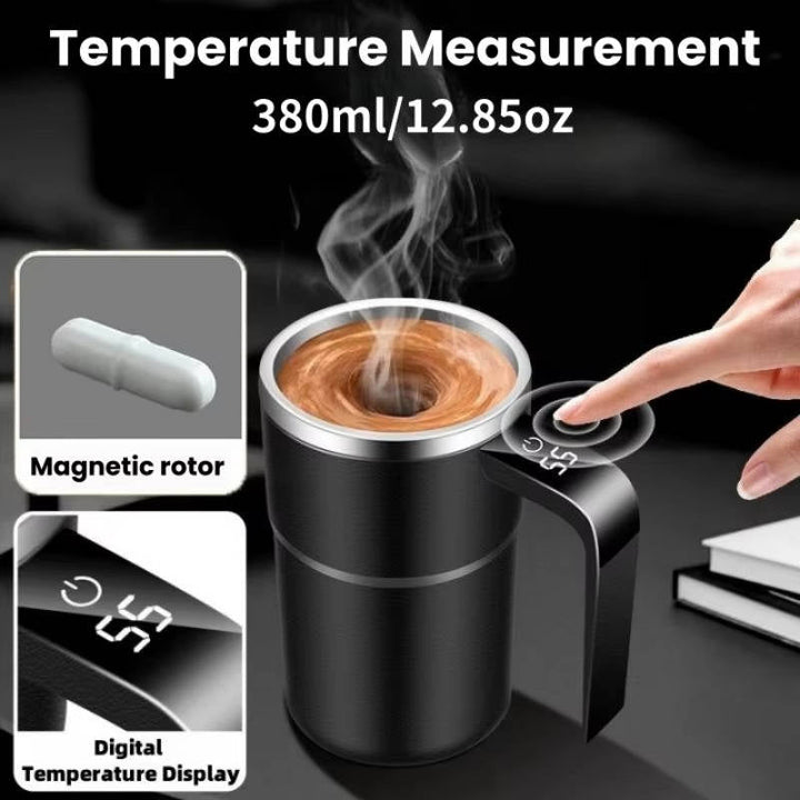 USB Rechargeable Heated Travel Coffee Mug Self-Mixing Waterproof