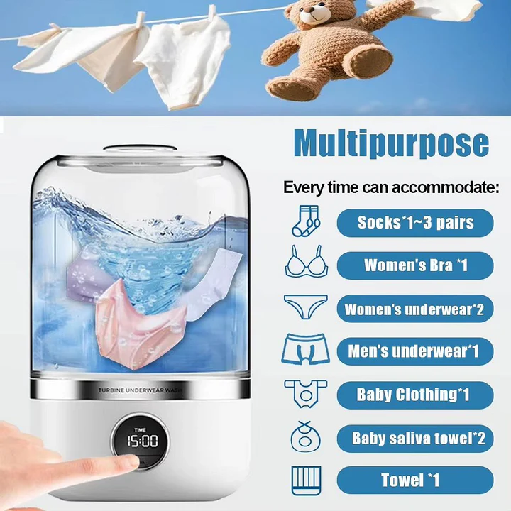 Portable Mini Rechargeable Washing Machine Compact Design