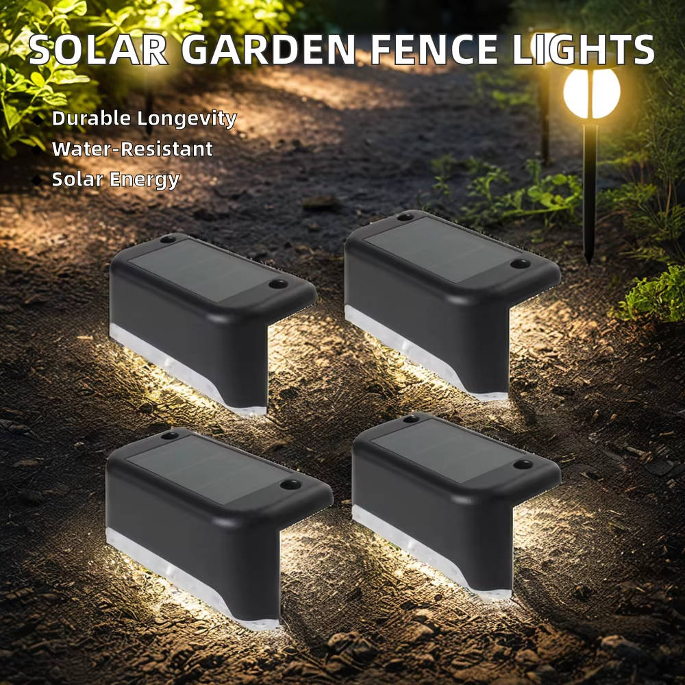 Outdoor Solar Deck Lights Waterproof LED Warm Step Lights