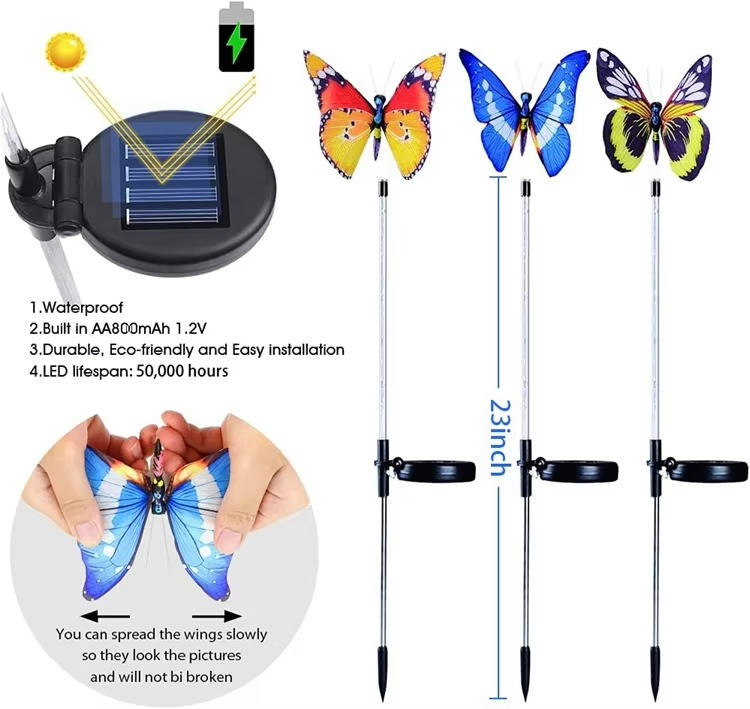 Outdoor Solar Garden Stake Lights Waterproof LED Color Changing