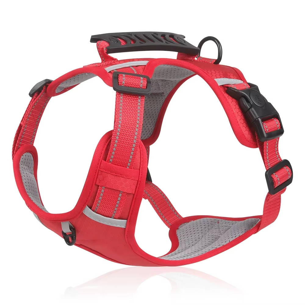 Adjustable Reflective Dog Harness Breathable Mesh No Pull Saddle