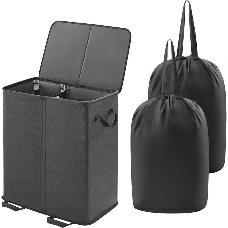 Large Laundry Hamper Basket Foldable with Removable Bags and