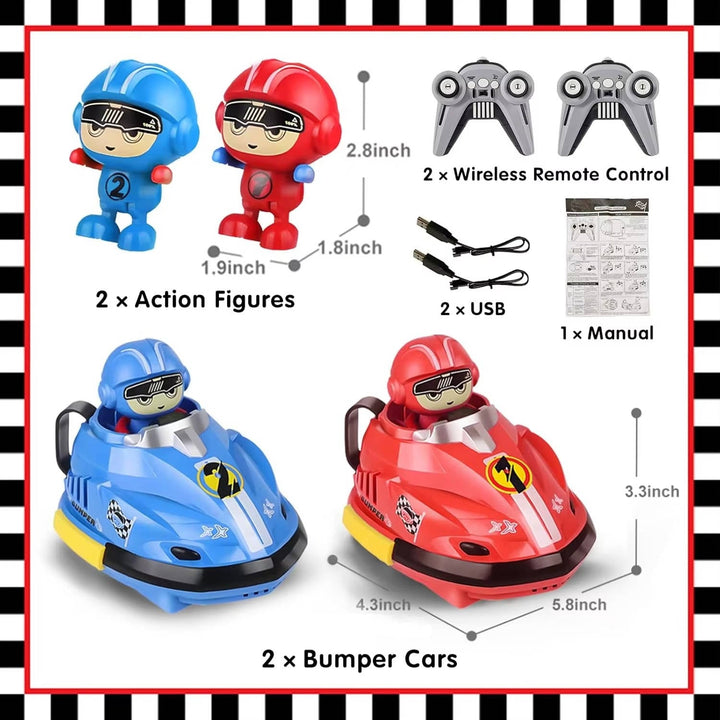 Kids Remote Control Bumper Cars with Ejecting Drivers Set