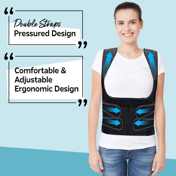 Posture Corrector Brace Full Back Support Adjustable Fit