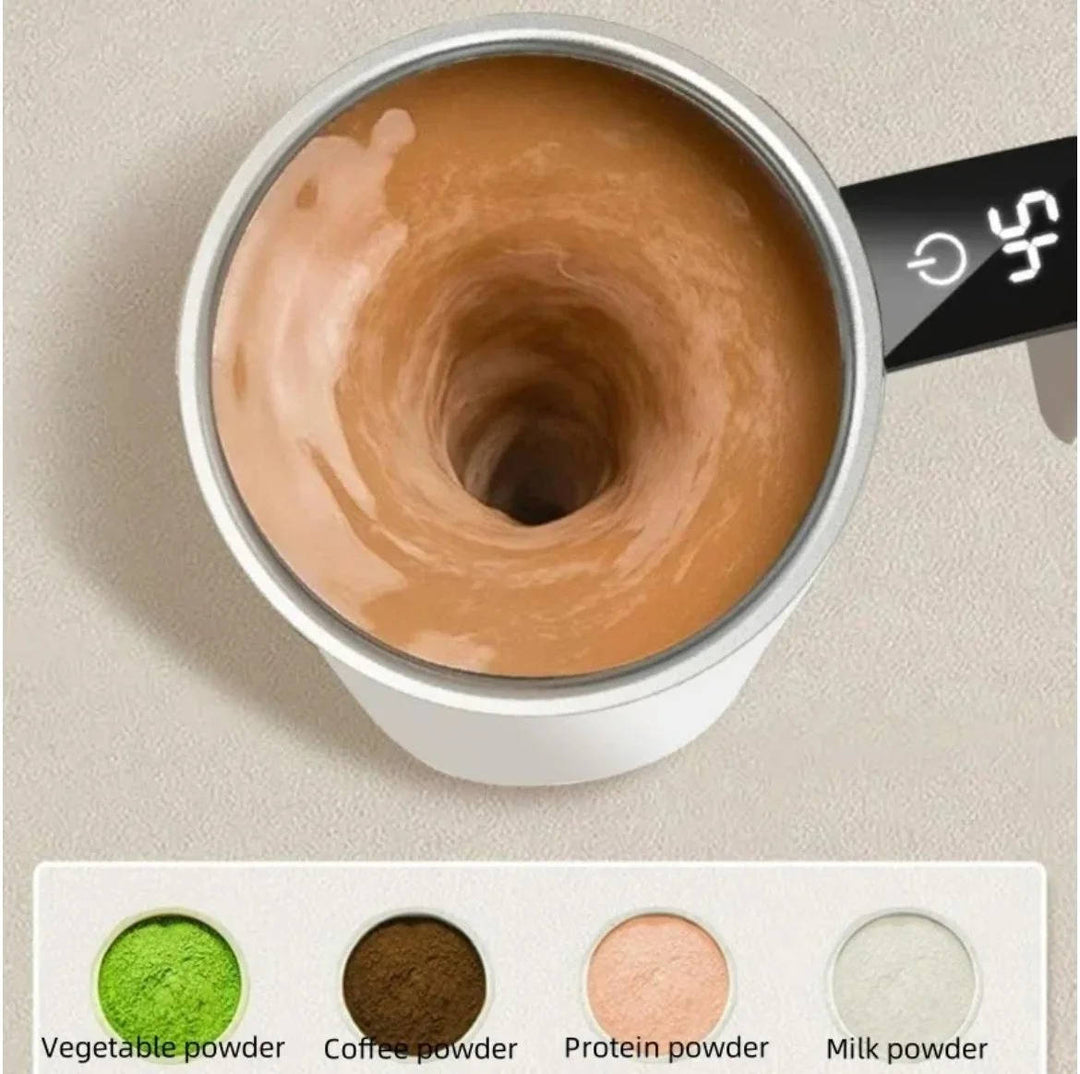 USB Rechargeable Heated Travel Coffee Mug Self-Mixing Waterproof