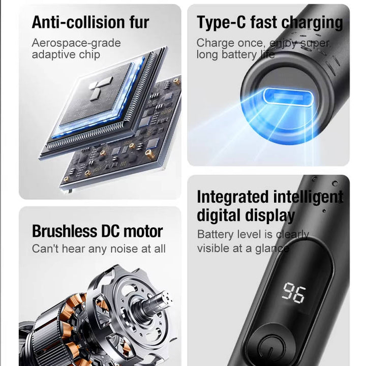 Electric Nose and Ear Hair Trimmer USB Rechargeable Compact