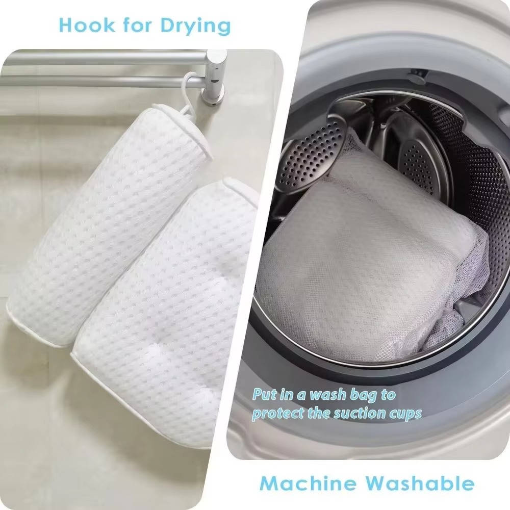 Bath Pillow with Suction Cups Neck and Back Support