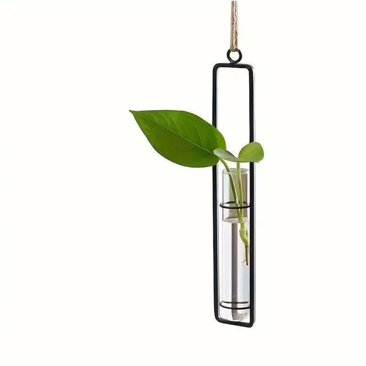 Indoor Plant Propagation Station Glass Test Tube Planter with Metal