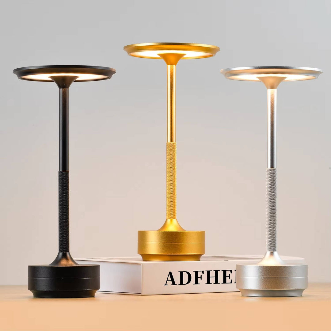 Wireless LED Table Lamp Electroplated Metal Touch Control