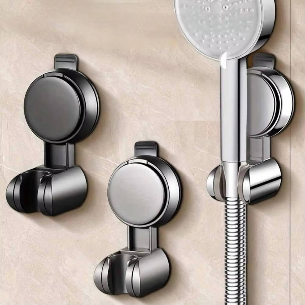 Universal Shower Head Holder Adhesive Mount No-Drill Installation