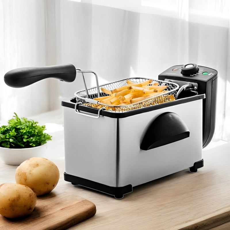 Electric Deep Fryer 2L Capacity Adjustable Temperature Control - Lenila