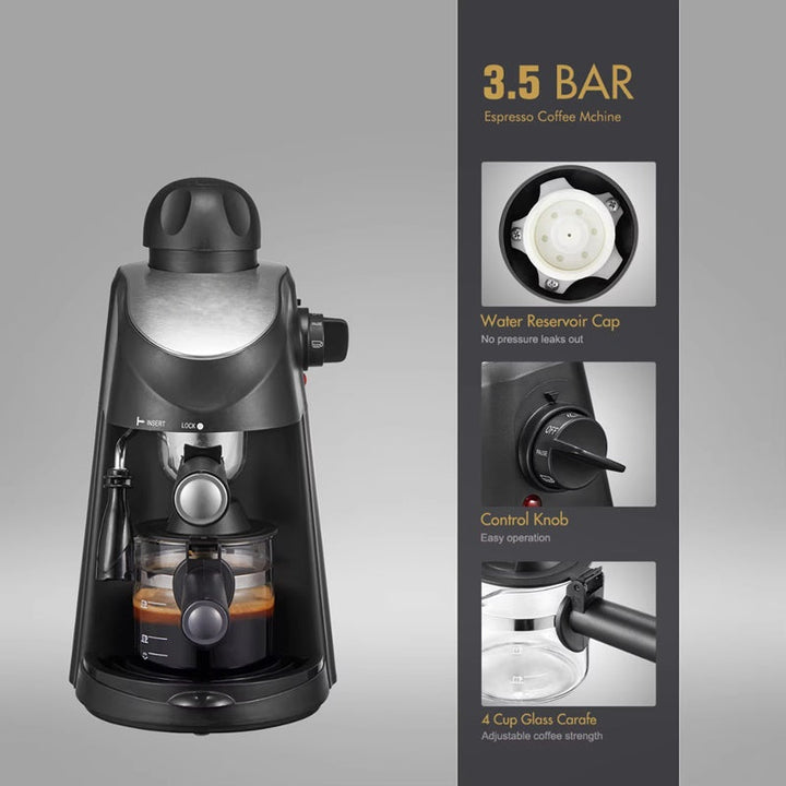 Espresso Machine with Built-In Steam Wand